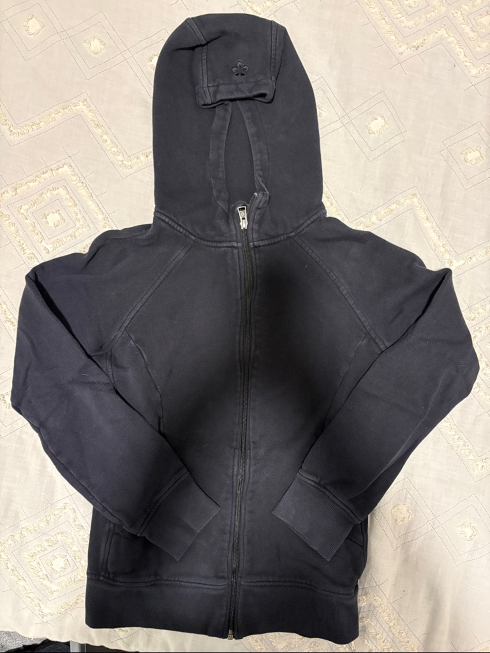 Black Full-Zip Hooded Sweatshirt
